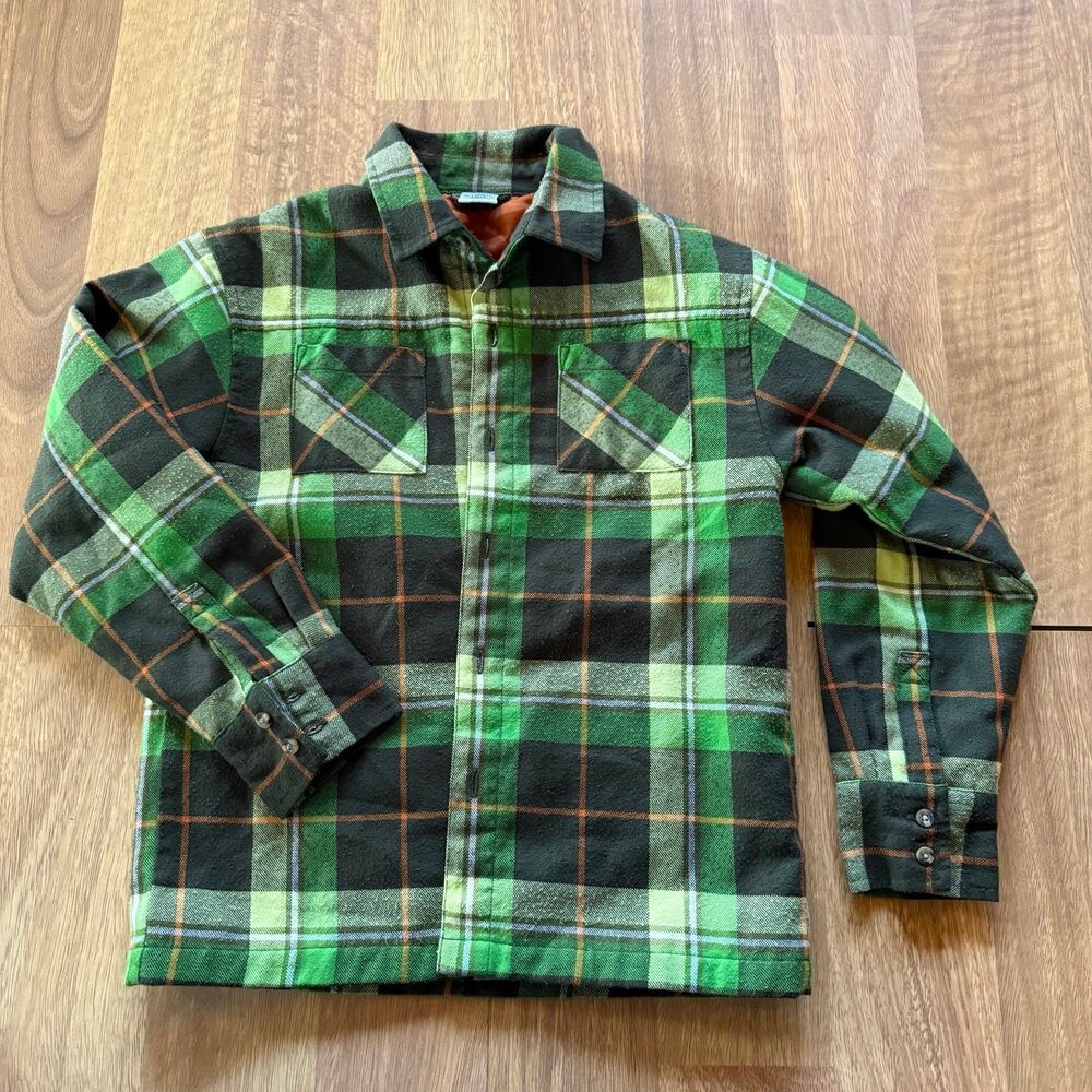 Gymboree first gen quilted lined green Flannel button up jacket